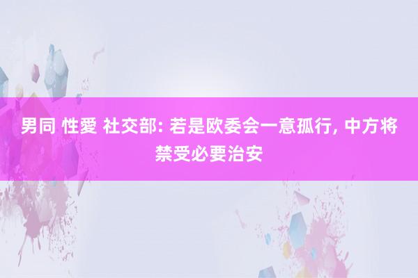 男同 性愛 社交部: 若是欧委会一意孤行， 中方将禁受必要治安