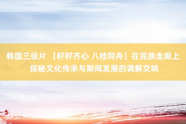 韩国三级片 【籽籽齐心 八桂同舟】在民族走廊上 探秘文化传承与期间发展的调解交响