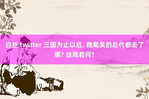 白丝 twitter 三国为止以后, 魏蜀吴的后代都去了哪? 结局若何?