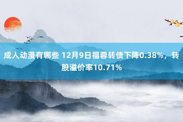 成人动漫有哪些 12月9日福蓉转债下降0.38%，转股溢价率10.71%