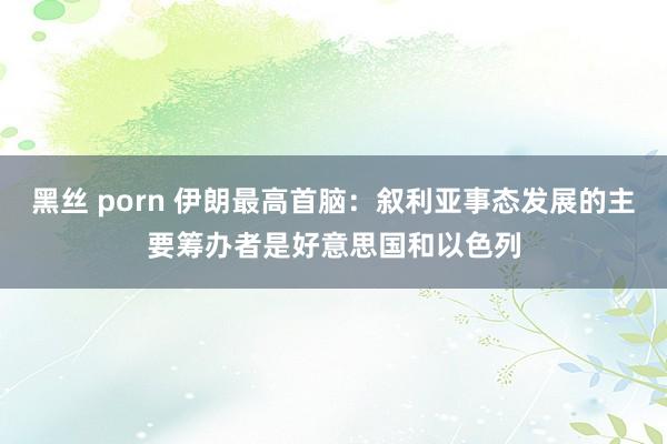 黑丝 porn 伊朗最高首脑：叙利亚事态发展的主要筹办者是好意思国和以色列